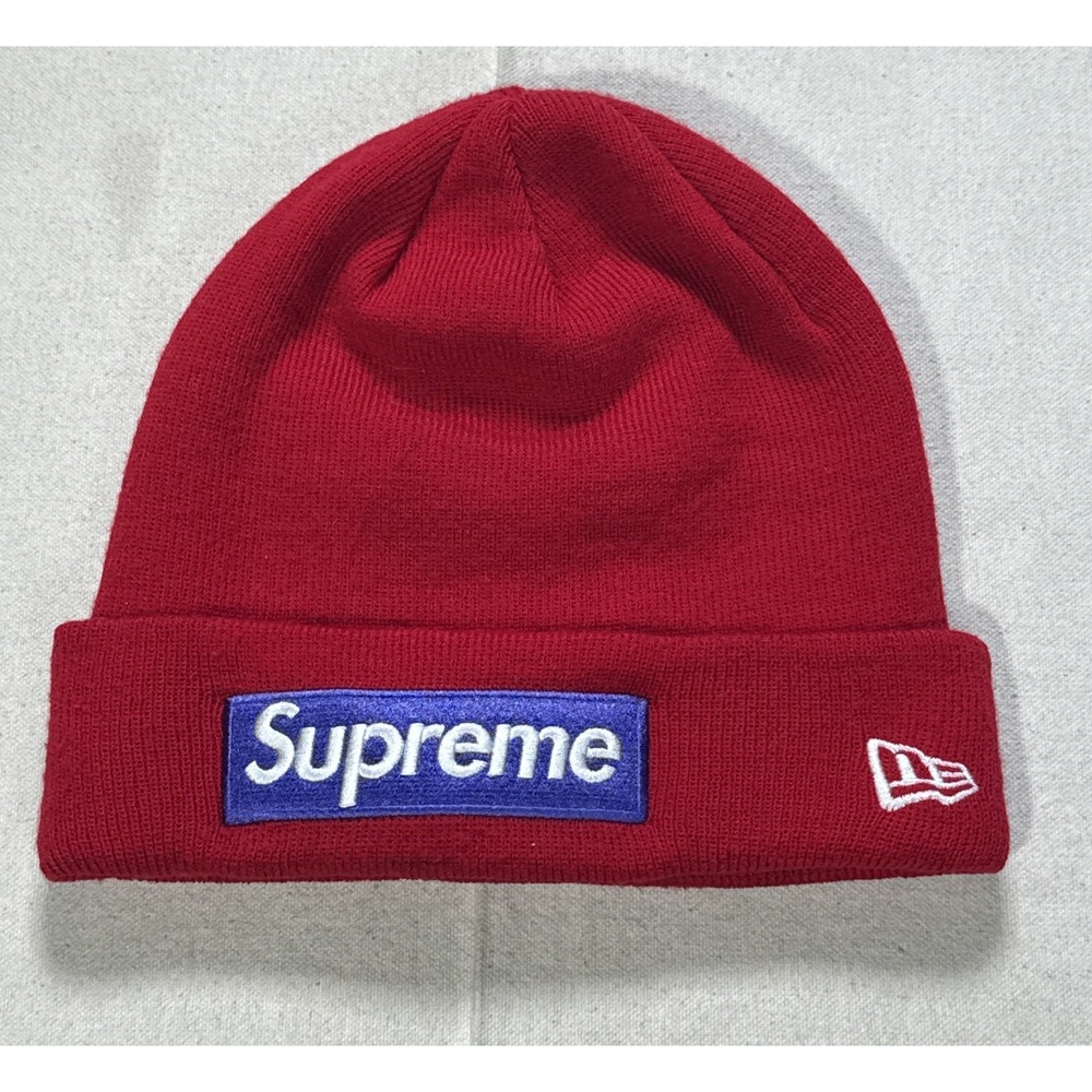 Supreme New Era Red Box Logo Knit Beanie One Size